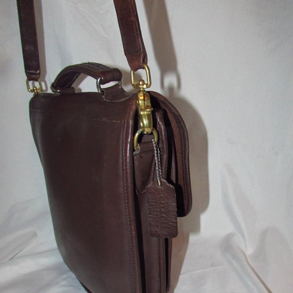 Vintage COACH Station Willis 9927 Brown Leather Crossbody Saddle Handbag Bag - Picture 3 of 10